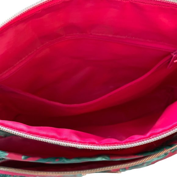 Nicole Miller New York Palm Tree Toiletry Bag Large Travel Bag 4 Compartments - Picture 9 of 13